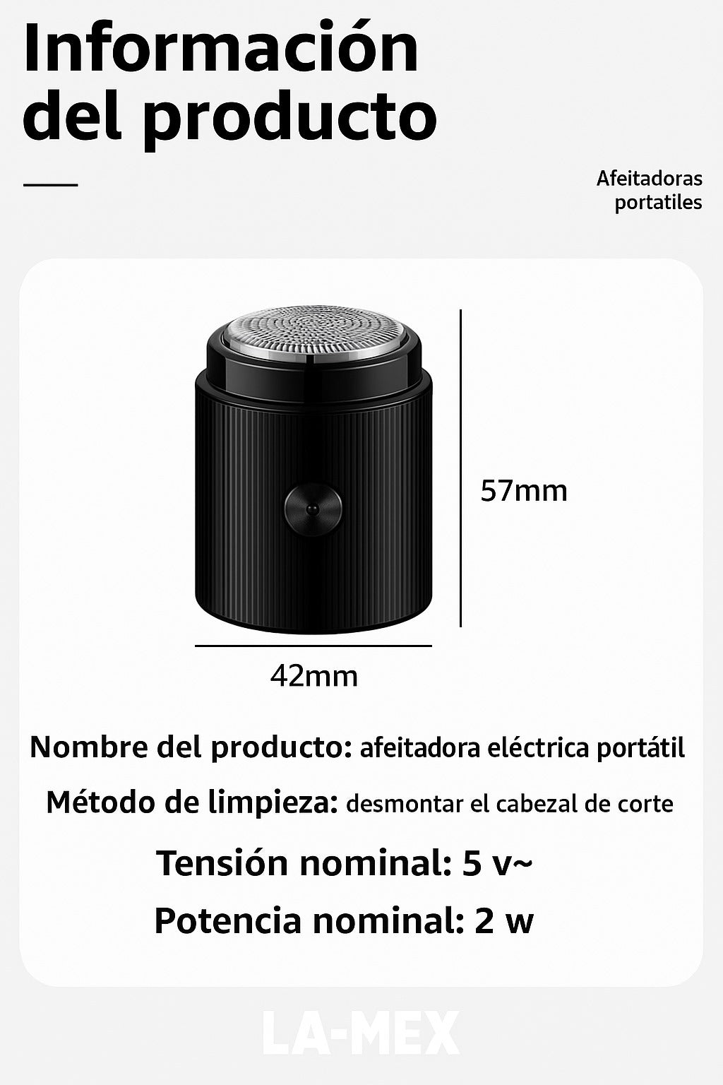 Afeitadora portátil de gama alta con batería de larga duración
